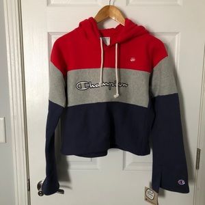 Champion Colorblock Reverse Weave Cropped Hoodie